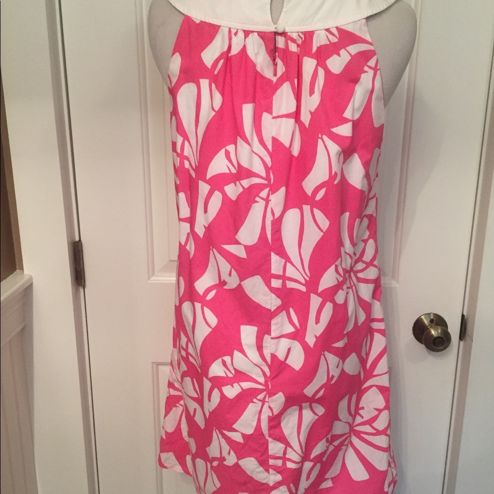 LILLY PULITZER DRESS MINI SHIFT PINK WHITE FLORAL BELT A-LINE SLEEVELESS Size 4 - Picture 6 of 8